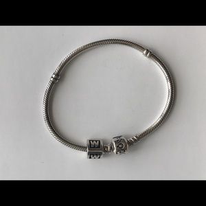 Authentic Pandora silver charm bracelet & charm